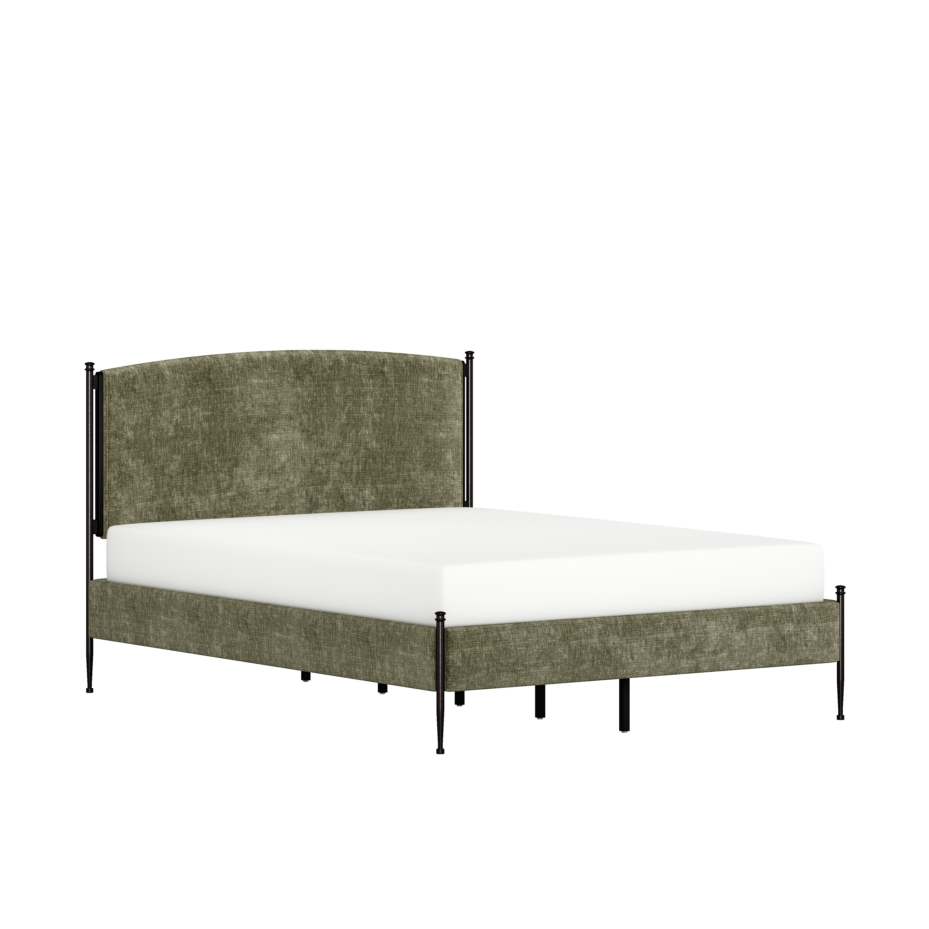 Better Homes & Gardens Ambrose Upholstered King Bed, Forest Velvet and Forged Iron