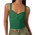 thumbnail image 1 of Timegard Going out Tank Top for Women Ruched V Neck Slim Comfy Knit Tee Sleeveless Top Solid Color, 1 of 5