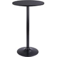thumbnail image 1 of Homall Bistro Pub Table Round Bar Height Cocktail Table Metal Base MDF Top Obsidian Table with Black Leg 23.8-Inch Top, 39.5-Inch Height, Black, 1 of 9