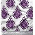 thumbnail image 1 of Soimoi Purple polyester Crepe Fabric Floral Block Printed Craft Fabric by the Yard 52 Inch Wide, 1 of 5