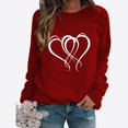 thumbnail image 1 of Meichang T-Shirts Mignons de la Saint-Valentin pour Femmes, T-Shirts Graphiques Mignons avec Cœur, Manches Longues, Col Rond, Hauts Mignons, Coupe Ample, Chandail Molletonné à Enfiler pour les Fêtes, 1 of 3