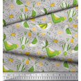 thumbnail image 2 of Soimoi Georgette Viscose Fabric Floral & Bird Cartoon Decor Fabric Printed Yard 42 Inch Wide, 2 of 3