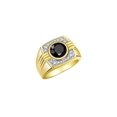 thumbnail image 3 of RYLOS Mens Rings 14K Yellow Gold Designer Round Gemstone &  Sparkling Diamond Ring Onyx October Birthstone Rings For Men, Men's Rings, Gold Rings Sizes 8 - 13, 3 of 7