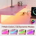 thumbnail image 4 of Bestier 42'' Small L Shaped Gaming Desk with Power Outlets Carbon Fiber Pink, 4 of 6