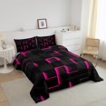 thumbnail image 3 of Erosebridal Gradient Checkered Bedding Sets Full with Comforter,Buffalo Stereoscopic Duvet Insert,Geometry Decor,Reversible,3pcs, 3 of 7