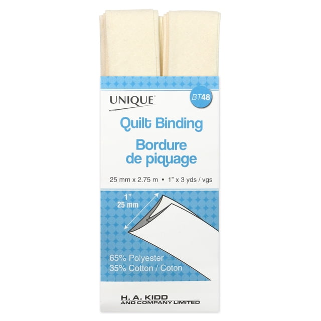Unique - biais de finition - bleu - coton, polyester - 25 mm - 1 unité