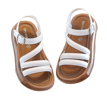Puawkoer Girls Sandals Fashion Shoes Girls Shoes for Girls Summer Flat Sandals Open Arch Support Kids Sandals Kids Sandals with Strap Toe Cute Casual Outdoor Size 2 Shoes Big Girls Sandals