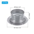 thumbnail image 2 of Unique Bargains 3 Inch Duct Connector Flange Straight Pipe Flange Round Ventilation Duct, 4 Pcs, 2 of 5