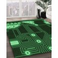 thumbnail image 3 of Ahgly Company Machine Washable Indoor Square Transitional Dark Forest Green Area Rugs, 6' Square, 3 of 7