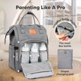 thumbnail image 4 of Baby Diaper Bag Backpack - Large Baby Bag for Boys, Girls, Waterproof Multi Function Travel Diaper Backpack with Changing Pad, Durable Travel Essentials for Moms and Dads (Classic Gray), 4 of 8