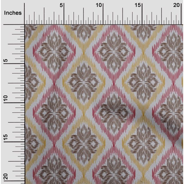 oneOone Cotton Flex Fabric Argyle Ikat Print Sewing Fabric BTY 40 Inch Wide