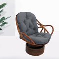 thumbnail image 4 of Luzkey Textured Tufted Rattan Swivel Rocking Cushion Pad Seat Cushions 48" x 24" Outdoor/Indoor Patio Dark Gray(Only Cushion), 4 of 8