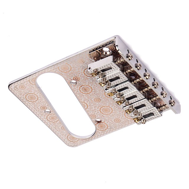 Decodeary Guitare Électrique Chevalet de Selle 6 Cordes Hardtail Réglable Haut-Chargement un Côté Chrome Basse Instrument de Remplacement