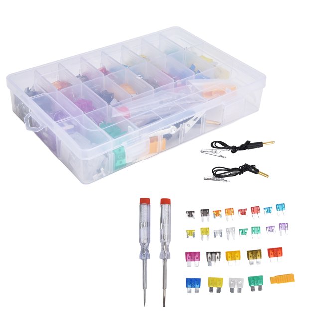 Herwey Car Fuses Assortment Kit,306Pcs Car Fuses Assortment Kit Blade Type Aluminum Sheet 2‑35A M + S With Circuit Tester