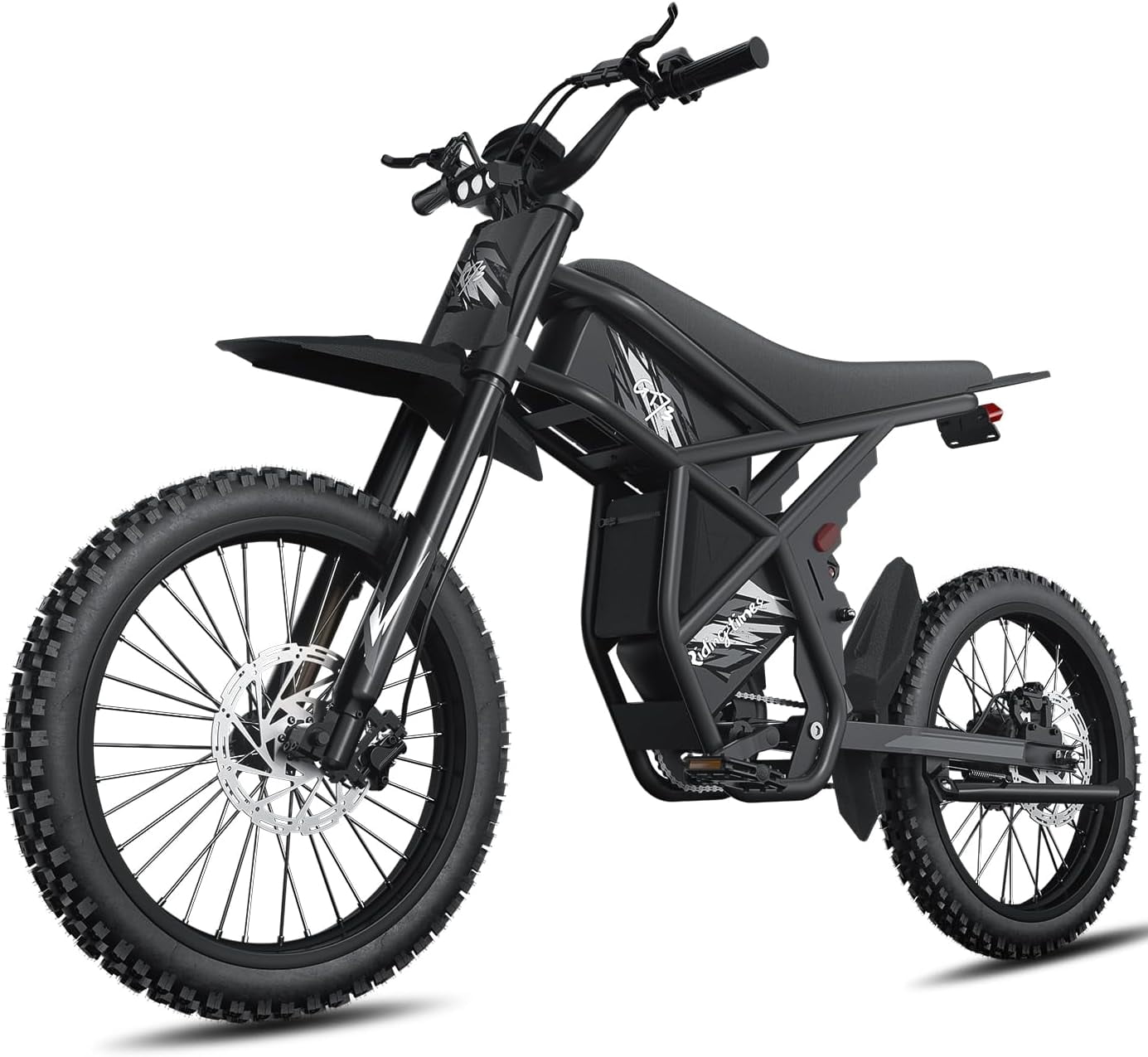 2400W Ridingtimes GT73 Electric Motorbike 18.2AH*2 Electric BIKE UL2849 with 25" tires digital screen Carbon Steel,BLACK