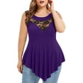 thumbnail image 1 of Timegard Womens Plus Size Tank Tops Lace Round Neck Irregularly Bottom Loose Tunic Tops Comfy Casual, 1 of 6