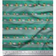 thumbnail image 1 of Soimoi Poly Georgette Fabric Stripe & Shark Fish Kids Printed Fabric 1 Yard 52 Inch Wide, 1 of 3
