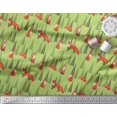 thumbnail image 2 of Soimoi Green Modal Satin Fabric Artistic Tree & Wolf Animal Fabric Prints By Yard 42 Inch Wide, 2 of 5