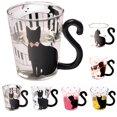 thumbnail image 2 of Bangcool Glass Cup Cartoon Cat Tail Handle Milk Glass Cup Tea Mug Coffee Mug, 2 of 6