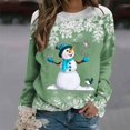 thumbnail image 2 of Femmes Pulls- Pull- Épaule Drop Col Rond Manches Longues Noël Tricot Sweat-Shirts Floraux Décontractés Tops pour Automne/printemps/hiver Rouge L, 2 of 6