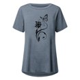 thumbnail image 4 of Femmes Mode Décontractée Chemises Imprimées Manches Courtes T-Shirt Ample Hauts Tunique Blouse, 4 of 4
