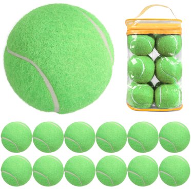 yeacher Balles d'Entraînement de Tennis Vertes de Qualité Supérieure - Ensemble de 12, Caoutchouc à Haut Rebond pour un Jeu Uniforme, Idéal pour l'Entraînement et les Matchs, Comprend un Sac de Rangement