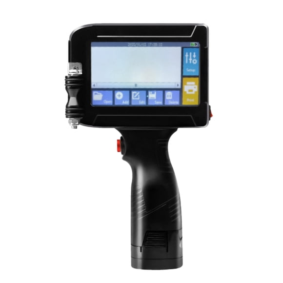 Portable Handheld Inkjet Printer with 4.3-inch LED Touchscreen, 600 DPI High-Definition, Fast-Drying 45ml Black Ink Cartridge, 50m/min Print Speed, Supports Text/Time/Lot Number/Serial Number/Logo/QR