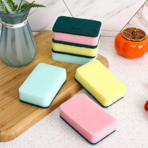 Dvkptbk Factory Direct Supply Colorful Right Angle Dishwashing Sponge Dishwashing Cloth Sponge Wipe Diamond Cleaning
