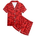 thumbnail image 2 of Hiiyo Little Girls Pajama Set Dinosaur Print Button-Down Sleepwear Set,2-Piece,Sizes 2-13T, 2 of 4