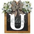 thumbnail image 4 of YAOMOBB Hanging Pendant Farmhouse Front Door Wreath Personalized Welcome Sign, 4 of 6