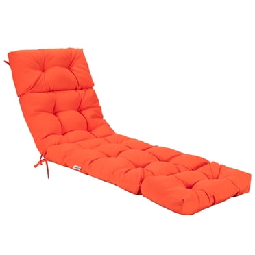 Costway Coussin de Chaise Longue 73 Pouces Coussin Rembourré pour Fauteuil Inclinable Intérieur Extérieur Orange