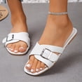 thumbnail image 2 of WRKEKC Womens Slippers Wide Width Roman Style One Strap Flat Beach Casual Slides Spring Summer Flip Flops for Women, 2 of 9