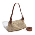 thumbnail image 2 of Leisure Woven Beach Handbag - PU Leather Straps, Zipper Closure, Inner Pockets, Crossbody/Shoulder Use, for Beach/Picnics/Vacations, Stylish & Compact, 2 of 3