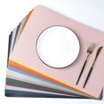 thumbnail image 3 of YAOMOBB Faux Leather Placemats Faux Leather Placemats Heat Resistant Non Slip Stain Proof Reusable Rectangular Table Mats for Home Kitchen, 3 of 7