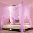 thumbnail image 1 of Mosquito Net for Bed - Four-Sided Mesh Curtain with Polyester Fabric, Indoor and Outdoor Protection, Breathable Bed Cover Design, Purple, JKODE, 1 of 9
