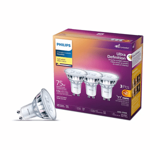 Philips Ultra Definition 75W LED GU10 Dimmable Soft White 3PK