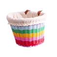 thumbnail image 3 of DYNWAVECA Kids Bike Basket Rainbow Color Carrying Basket for Kids Girls Riding S with Lining Cloth, 3 of 7