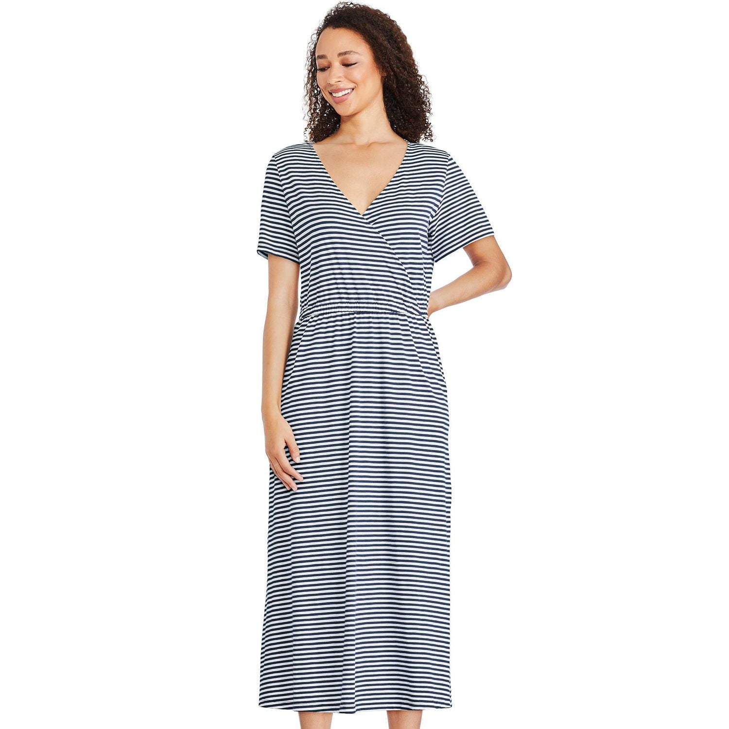 Robe cache-cœur mi-longueur George pour femmes