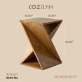 thumbnail image 3 of COZAYH Farmhouse End Table, Square Solid Pedestal Design, for Living Room, Brown, 3 of 8