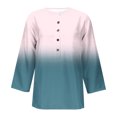 thumbnail image 5 of Hauts d'Été pour Femmes 2023 Mode Féminine Manches Trois-Quarts Col Rond Rétro Imprimé de Pâques Blouse Ample Bohemian T-Shirt Grande Taille pour Femmes, 5 of 5