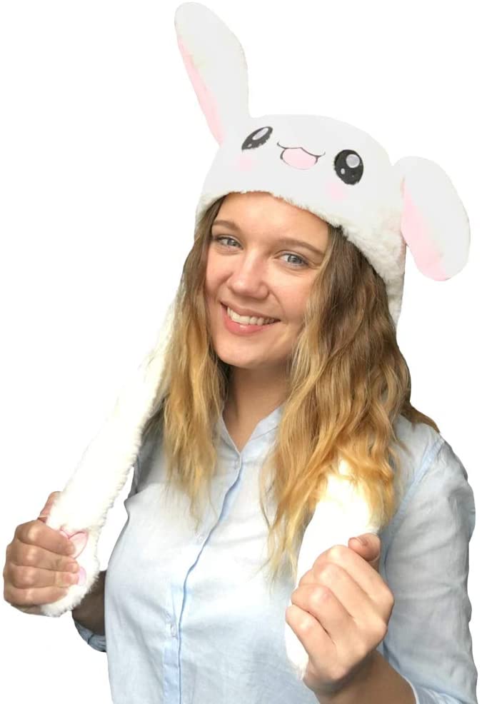 Chapeau Lapin Avec Oreilles Mobiles Et LED – Peluche Douce – Déguisement Pour Femmes, Enfants, Fêtes, Pâques Ou Cosplay