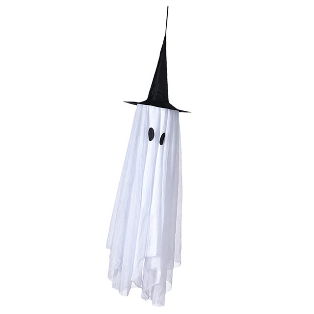 simhoa Décorations Pendentifs d'Halloween Accessoires Suspendus Intérieur Extérieur 33cmx134cm Blanc