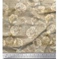 thumbnail image 1 of Soimoi Cotton Duck Fabric Text,Leaves & Rose Flower Decor Fabric Printed Yard 42 Inch Wide, 1 of 1