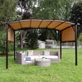 thumbnail image 4 of Sunnydaze 9' x 12' Metal Arched Pergola with Retractable Canopy Tan, 4 of 8