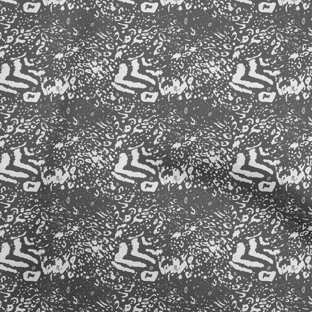 oneOone Rayon Gray Fabric Animal Fabric For Sewing Printed Craft Fabric By The Yard 56 Inch Wide