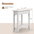 thumbnail image 3 of Gymax 2 PCS 2-Tier End Table Irregular Narrow Sofa Side Nightstand w/ Storage Shelf White, 3 of 9