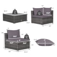 thumbnail image 2 of Patiojoy 7 Pcs Outdoor Patio Furniture Set All-Weather PE Rattan Sofa Set w/Coffee Table & Cushions Gray, 2 of 8