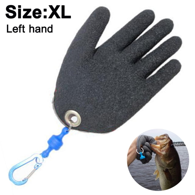 1pcs Gant de Pêche avec Aimant de Libération, Pêcheur Professionnel Attraper des Gants de Poisson Coupe et Résistant à la Perforation avec des Crochets Magnétiques Hunti