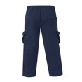 thumbnail image 3 of Mens Loose Cargo Pants Cual Drawstring Eltic Waist Wide Leg Athletic Sweatpants Outdoor Trousers, 3 of 3