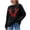 Black, variant on RXMEKW Sweater for Women Long Sleeve Round-Neck Casual Solid Color Blouse Top with Christmas Print for Holiday Party and Daily Wear